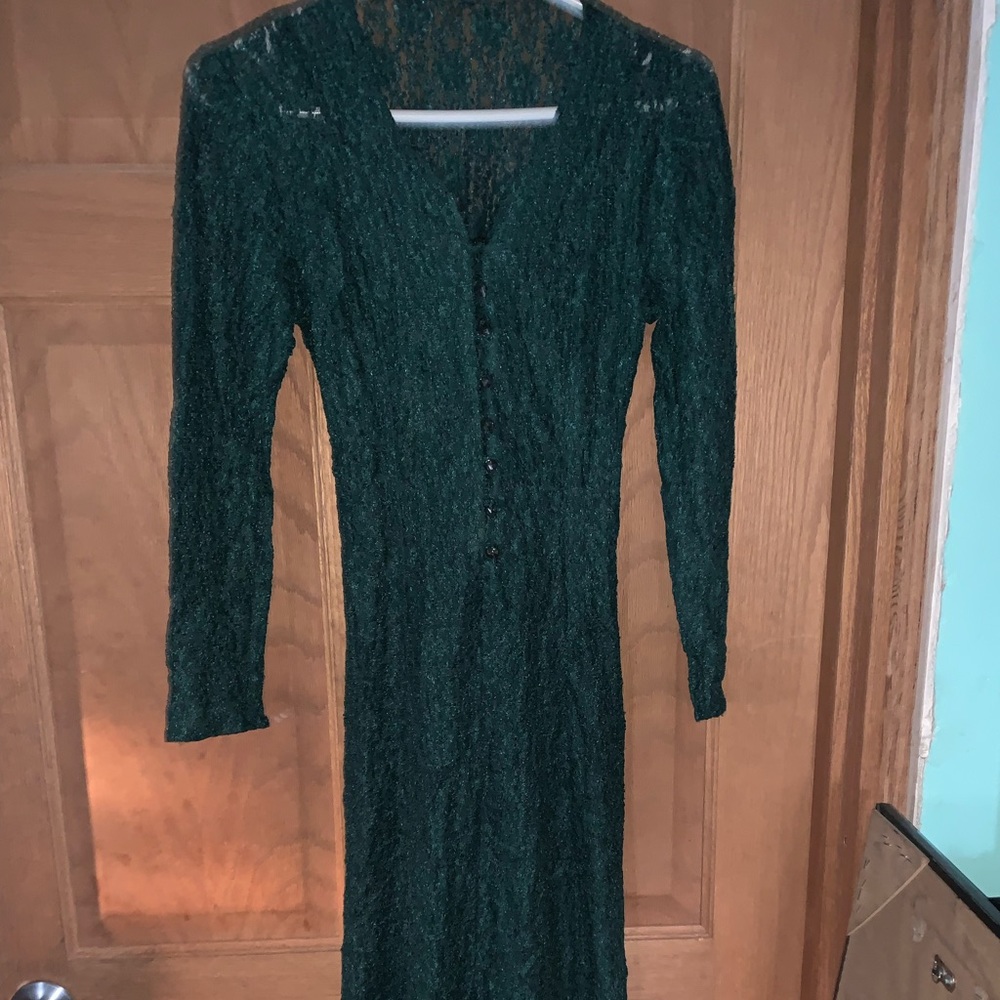 Green lace dress